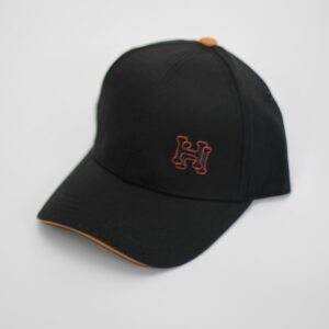 Casquette hermès noire logo bordé